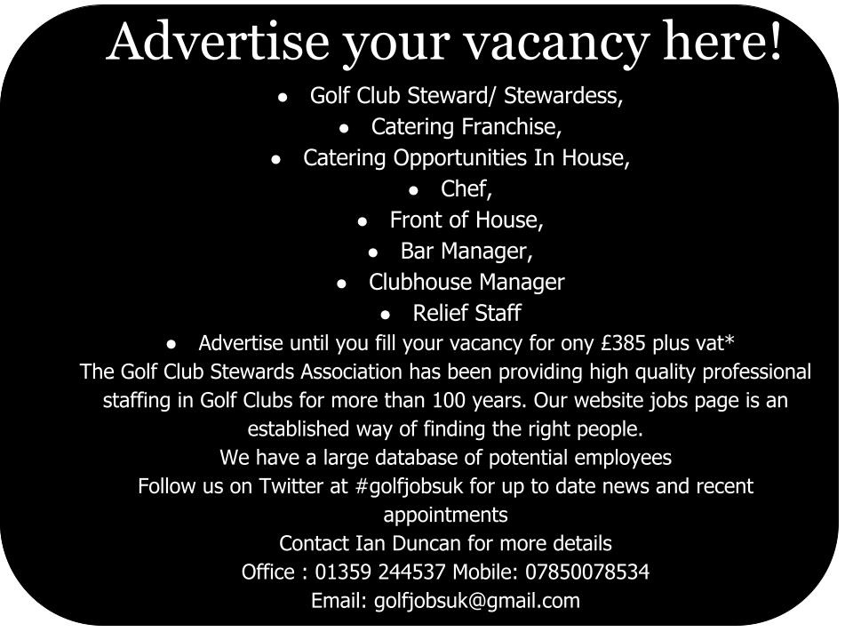 Jobs Golf Club Stewards Association